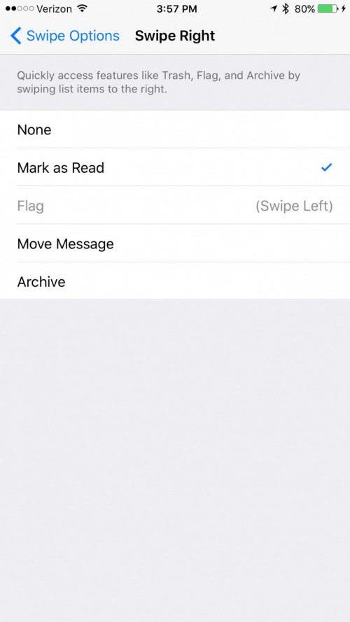 How to Change Mail Swipe Options in Settings on iPhone